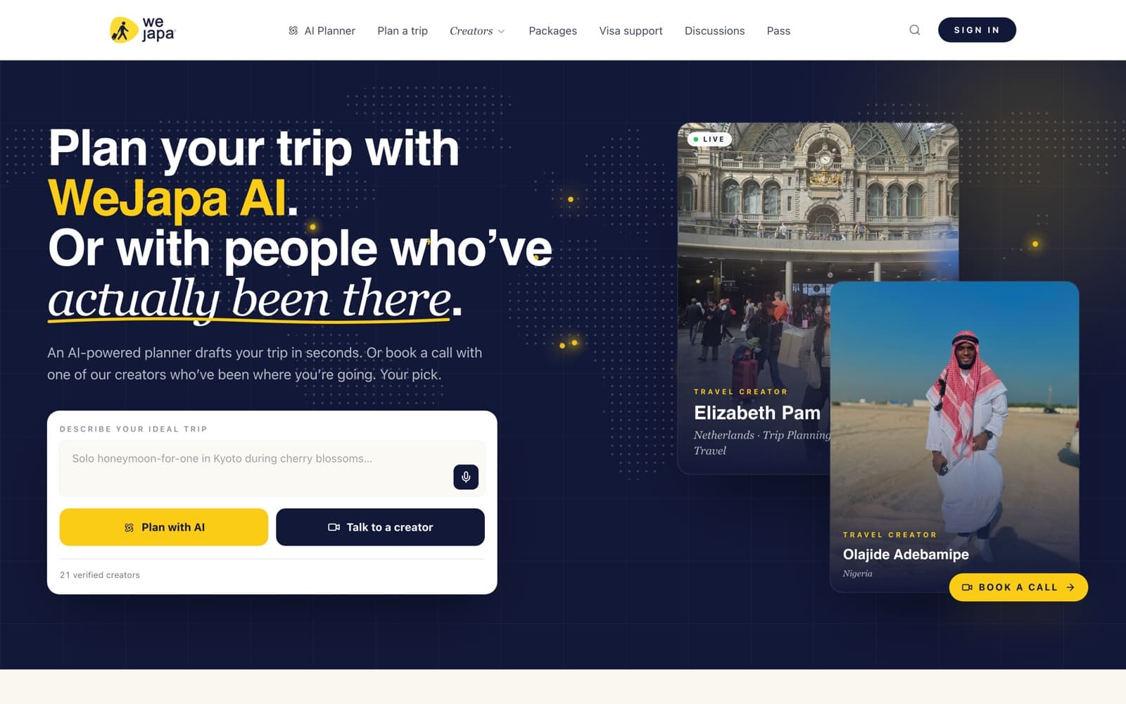 The WeJapa web app